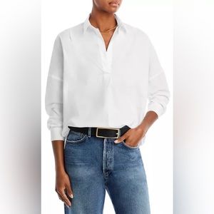NWT French Connection poplin white blouse size XS